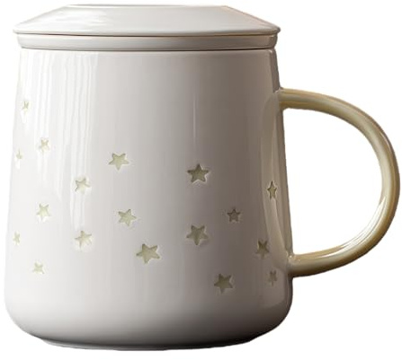 Jaamyears 400ml Tea Mug with Infuser and Lid Tea Cups with Infuser Loose Leaf Tea Cup Ceramic Coffee Mug with Lid