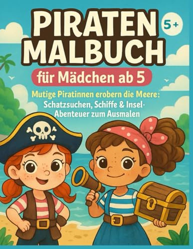 Piraten Malbuch für Mädchen ab 5: Mutige Piratinnen erobern die Meere: Schatzsuchen, Schiffe & Insel-Abenteuer zum Ausmalen: 40 Ausmalbilder, Rätsel & ... (Starke Mädchen Abenteuer – Malbuch-Reihe)