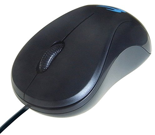 kenable PC/Laptop/CCTV Recorder 3 Button Optical USB Mouse 1000 DPI BLACK 1.2m [1.2 metres]