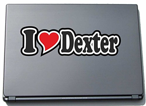 INDIGOS UG - Aufkleber - I Love Heart Decal Sticker Laptopskin 210 mm - Ich Liebe - I Love Dexter - Laptop Netbook Computer - Sticker mit Namen vom Mann Frau Kind