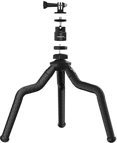 SABRENT Kamera Stativ, Flexibles Kugelkopf-Bundle leichtes Camera Tripod, Aluminium fotostativ für Panasonic Canon Nikon Sony, Dreibeinstativ for Smartphone mit Handy Halterung (TP-FLTP)