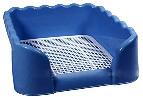 Zeagro Hundetoilette, Hundetoilette Welpentoilette mit High Zaun Hund Töpfchen Pet Training WC Hundeklo Welpenklo für Hunde Welpen Katzen (Blau)