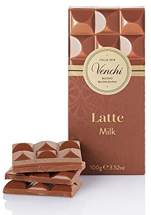 Venchi - Tablette de Chocolat au Lait Extra, 78 g - Vanillé - Sans Gluten