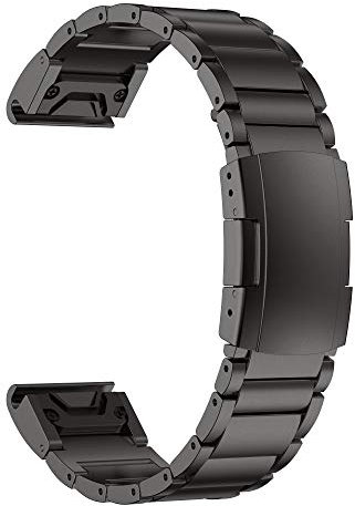 ANBEST Braccialetto in lega di Titanio Compatibile con Fenix 5, 22mm Cinturino a Sgancio Rapido per Fenix 6 Pro/Forerunner 935/945 Smart Watch(nero)