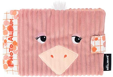 Les Déglingos - Fotoalbum für Babys, Pomelos der Strauß – 10 Hüllen 10 x 15 cm – ideal für Krippe – Kindergarten – recycelte Füllung – Rosa