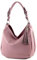 modamoda de T200 Damen Leder Schultertasche Henkeltasche handmade in Italy, Farbe:Altrosa