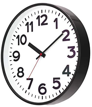 SELVA Funk-Wanduhr Kolbingen, mit leisem Uhrwerk und erhabenen Ziffern (schwarz)
