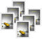 Runedo Bilderrahmen 15x20 cm 6er Set, Weiß Massivholz Glasfront Fotorahmen mit Tischständer und Haken für Tischplatte und Wanddekoration
