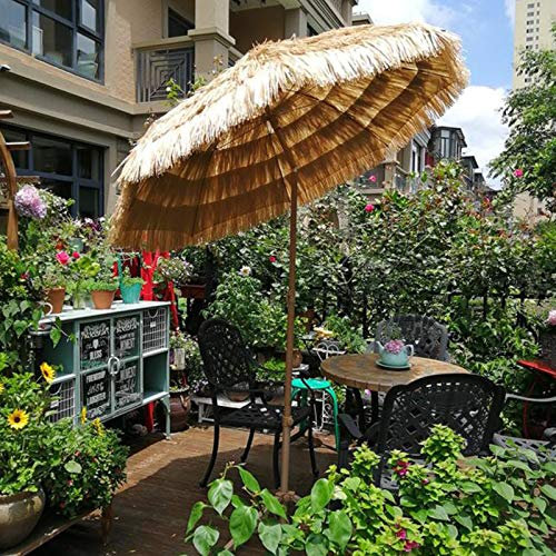 HXFAFA Neigbar Stroh Sonnenschirm Bespannung Gartenschirm Wasserabweisende Bespannung Strohschirm wasserdichte Knickbar Neigbar Balkon Deck Höfe (Ohne Basis)