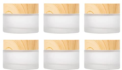 6 Pcs Pot Cosmétique Vides Flacon, 30ml Récipient Cosmétiqu Portable Bocaux en Verre de Crèmes Boite Échantillon Cosmétique