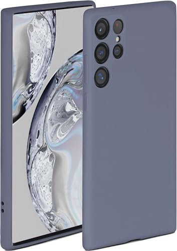 ONEFLOW Soft Case für Samsung Galaxy S22 Ultra Hülle aus Silikon mit Kameraschutz, Silikonhülle mit erhöhtem Schutz fürs Display, Backcover Schutzhülle, weiche Handyhülle, Blau Grau