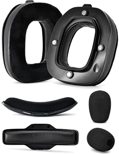 A40 TR Mod Kit – Defean Ersatz-Ohrpolster und Kopfband, kompatibel mit Astro Gaming A40 TR Headset, Ohrpolster, geräuschunterdrückender Schaumstoff, zusätzliche Dicke (schwarzes Protein und Velours)