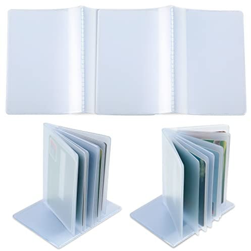 Guangcailun 2 Pcs Transparent Plastic Wallet Insert Card Holder Protector Sleeves Plastic Card Holder Transparent Cards Sleeves- 10 Page 10 Slots and 20 Slots