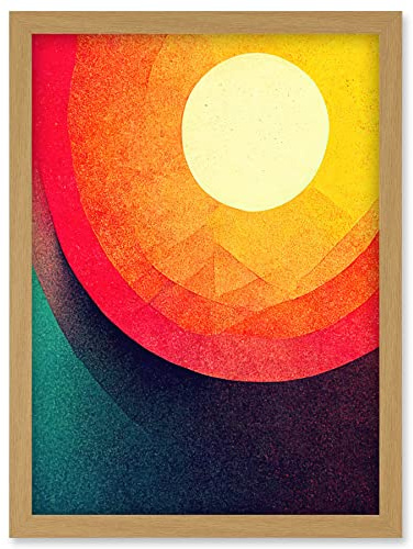 Doppelganger33 LTD The Relentless Sun Abstract Artwork Framed Wall Art Print A4
