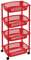 ForenTex Carrito de cocina perfecto para cualquier espacio de almacenamiento en el hogar o el trabajo. (ROJO 4 Cestas)