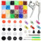 TOAOB T3 T5 T8 Snap Kunststoff Druckknöpfe Nähfrei 420 Set 24 Farben mit Zange für alle Arten DIY Kleidung Basteln Accessoires