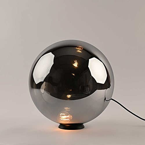 s.luce Orb Glaskugel Tischleuchte Tischlampe Schlafzimmerlampe Flurleuchte, Farbe Rauch, Größe Ø 40cm