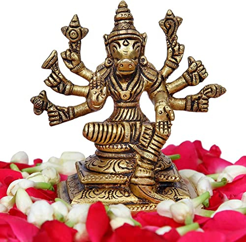 TreegoArt Varahi Amman Statue Lord Vishnus Varaha Avatar God Idols, Messing, 8,9 cm