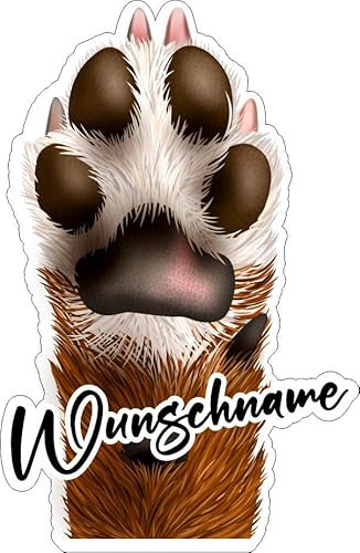 stickerpoint24 Hund an Bord Hundepfote mit Wunschname