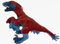 Cornelissen - 1017296 - Dinosaurier, Utah Raptor, Plüsch, blau rot, ca. 37cm