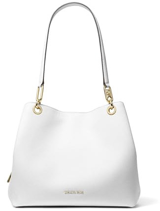 Michael Kors Kensington Große Schultertasche, Optisches Weiß, One size