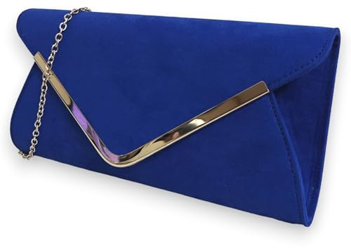 fi9® Clutch aus Wildleder, einfarbig, für Hochzeit, Abendveranstaltung, Party, Handtasche