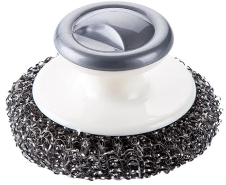 Spugna , ferro da stiro in acciaio inox, manico in filo di ferro, spazzola ergonomica per pulire pentole, padelle, griglie, lavello, rubinetto, piastra