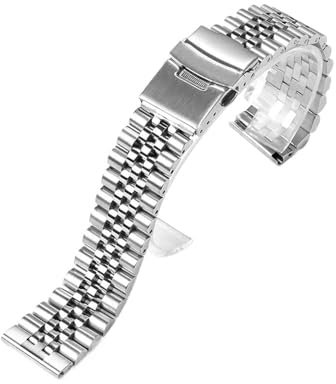 Edelstahl for Jubilee-Armband, passend for Seiko SKX007/009, gerades Ende, Metalluhrenzubehör, 18, 19, 20, 21, 22, 24 mm, solides Armband(Silver-for Jubilee,22mm)