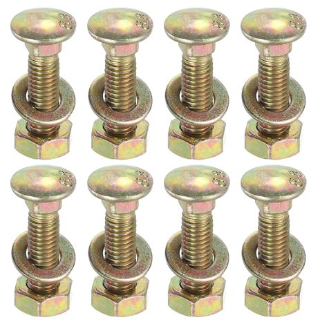 sourcing map M8 x 30mm Carriage Bolt Kit, 8 Set Round Head Square Neck Screws, Carriage Bolts Screws Set Includes Washers and Nuts - Carbon Steel Zinc Plated for Fastening Accessories