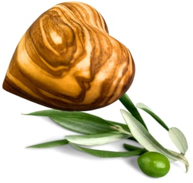 Olivenholz Herz Handschmeichler - Liebeszeichen und Glücksbringer aus gemasertem naturbelassenem Olivenholz als Geschenk für Jubiläum, Valentinstag, Hochzeit, Geburtstag, Muttertag - Made in GER (5)