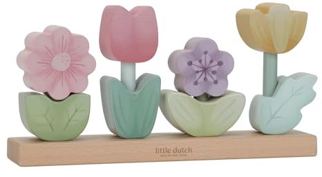 Little Dutch 7330 FSC Holz Stapelspiel Steckspiel Blumen - Fairy Garden