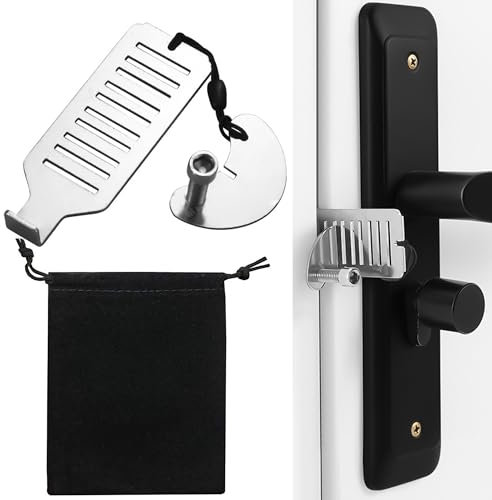 YJFY Cerradura de puerta portátil para viajes Cerradura de puerta portátil para hoteles Portable Door Lock Tornillos ajustables para múltiples tipos de puertas Para uso en hoteles, pensiones y