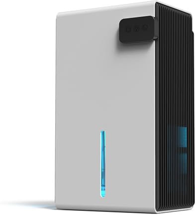 YYGHF Deshumidificador para El Hogar (7000 Pies Cúbicos), Pequeño Deshumidificador Portátil con 7 Luces De Colores, 2 Modos De Velocidad De Trabajo, Deshumidificador Ultra Silencioso para,B
