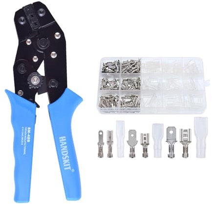 HANDSKIT Crimpadora para Conectores Aislado,Alicates Electricista de Presión para Terminales Eléctricos- Grimpadora Cables Electricos 0,5-6 mm²