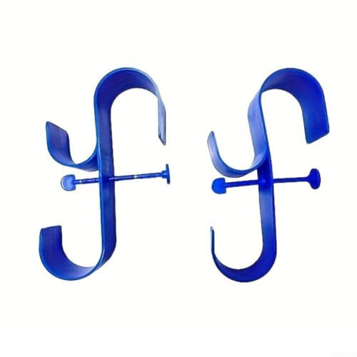 Efficiente doppio gancio per piscina, perfetto per riporre accessori da esterno (blu)