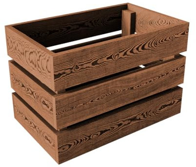 Lermowood Holzkisten Box0422 25 x 40 x 28cm Eiche | Dekokisten aus Holz Massive Holzkiste Regalkiste Weinkiste