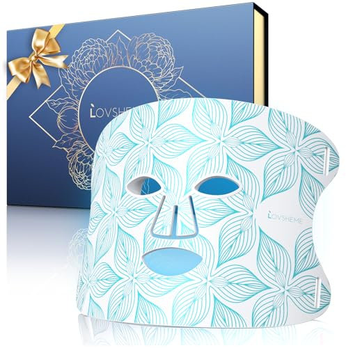 Lovsheme Red Light Therapy for Face, LED Face Mask Light Therapy, 5 Light Modes, 432 High-Density Light Beads, Red Light Therapy Mask for Acne, Wrinkles, Skin Rejuvenation, Professional Home Skincare