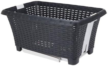 Well Home Panier à linge pour vêtements avec pieds de 38l de couleur anthracite