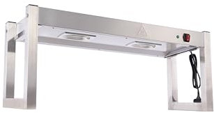Commercial Gantry Light,Hot Cabinets Food Heating Warmer with Lamp Stainless Steel for Cooked Food Heat Preservation 2x300W Bulbs, 90cm