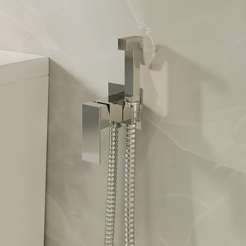 Banyetti Luca Square Concealed Thermostatic Douche, Chrome, Temperature Control, Muslim Shower Kit