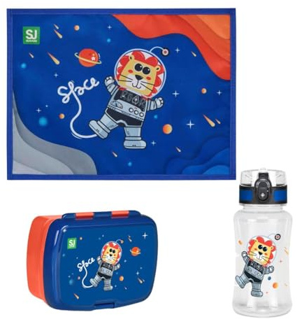 Kit Portamerenda con Tovaglietta e Borraccia, scuola, bambini