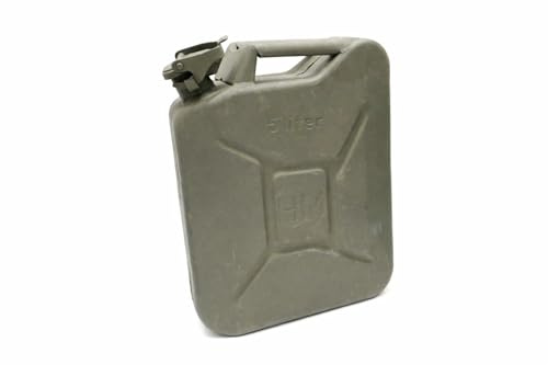 Czech Army Metal Fuel Jerry Can Surplus | Diesel & Petrol Container | Heavy Duty Steel | 5L or 10L Capacity (5 Litre)