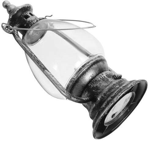 MAGICLULU Tragbare LED Laterne mit Batterie Vintage Petroleumlampe aus Kunststoff 1 Stück Geeignet für Party Garten und Innenräume Flammenloses Licht Zufälliger Stil