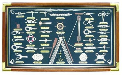 Sea-Club Knotentafel hinter Glas Deutsch Knotenbild Holz/Messing/Glas 73x43cm