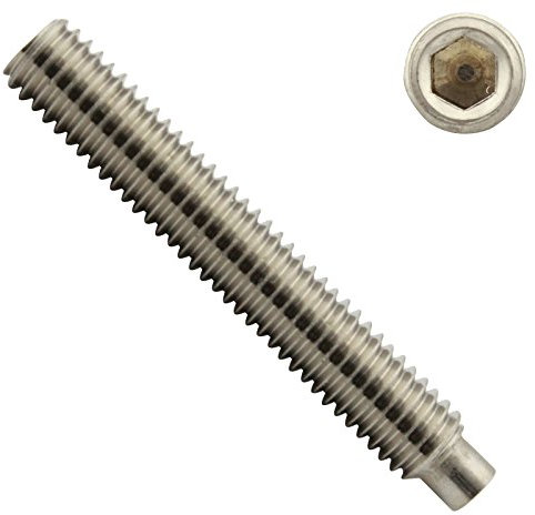 Gewindestifte mit Innensechskant und Zapfen - M6 x 10 mm - (10 Stück) - Madenschrauben - DIN 915 (ISO 4028) - aus rostfreiem Edelstahl A2 (V2A) - SC915 - SC-Normteile