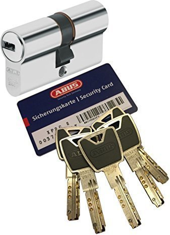ABUS XP20S Doppelzylinder Länge (a/b) 30/80mm (c=110mm) mit Sicherungskarte und 5 Schlüssel mit Design-Clip, Not-u. Gefahrenfunktion und SKG** Bohrschutz