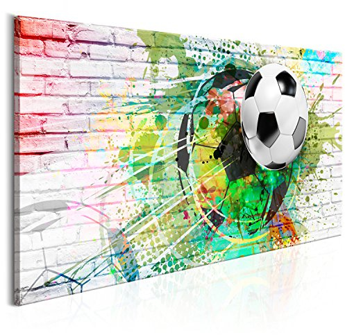 murando - Leinwandbild Fussball 140x70, 140x70 cm, 1-teilig, Schlafzimmer | Hochwertige Leinwand, sofort aufhängbar, ideal fürs Wohn- oder Schlafzimmer, wasserfest und lichtecht, langlebig, stilvoll