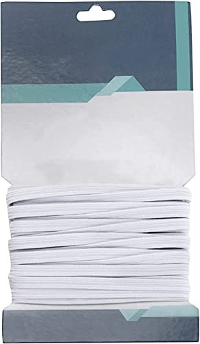 WedDecor White 12mm (1/2 inch) Flat Elastic Band for Sewing, 5 metres Long Braided Elastic Band Stretch Strap Spool, Soft Smooth Finish Elastic Cord for Sewing, Knitting, Clothing, Arts & Crafts