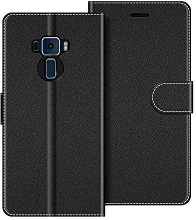 COODIO Custodia in Pelle per ASUS Zenfone 3 ZE520KL, Cover a Libro Magnetica Portafoglio per ASUS Zenfone 3 ZE520KL, Nero