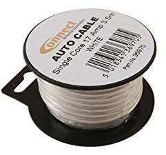 Connect 36970 Mini Reel Automotive Cable 17A White 3.5m